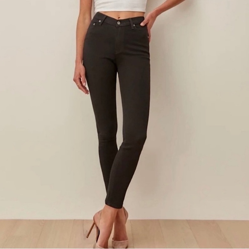 Reformation V Front High‎ & Skinny Stretch Jeans Black 27